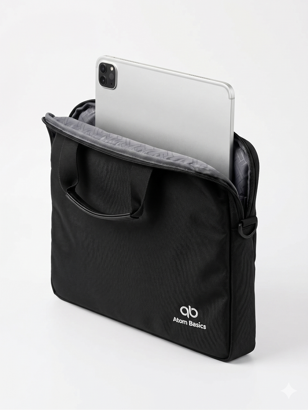 Atom Basics Everyday Laptop Sleeve Bag with Shoulder Strap – Black