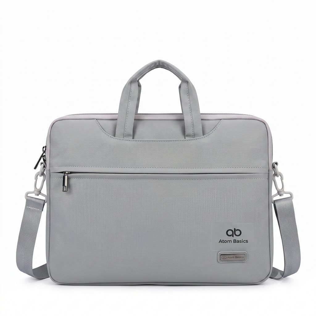 Atom Basics Executive Laptop Briefcase – Light Grey