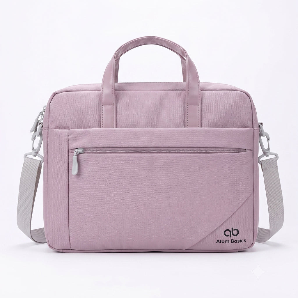 Atom Basics Multi-Compartment Laptop Messenger Tote – Lavendar