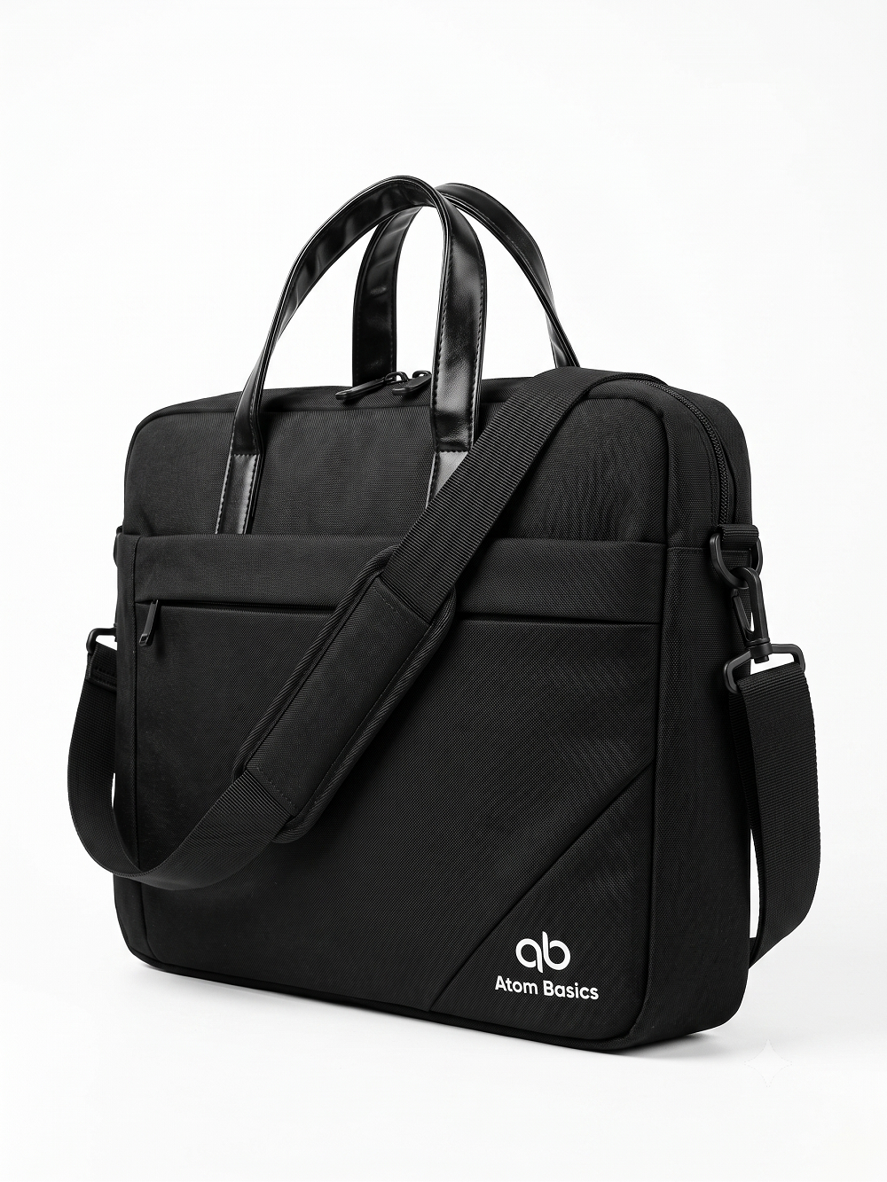 Atom Basics Multi-Compartment Laptop Messenger Tote – Black
