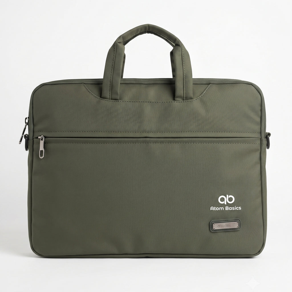 Atom Basics Executive Laptop Briefcase – Olive Green