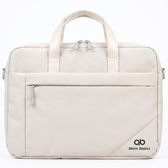 Atom Basics Multi-Compartment Laptop Messenger Tote – Cream