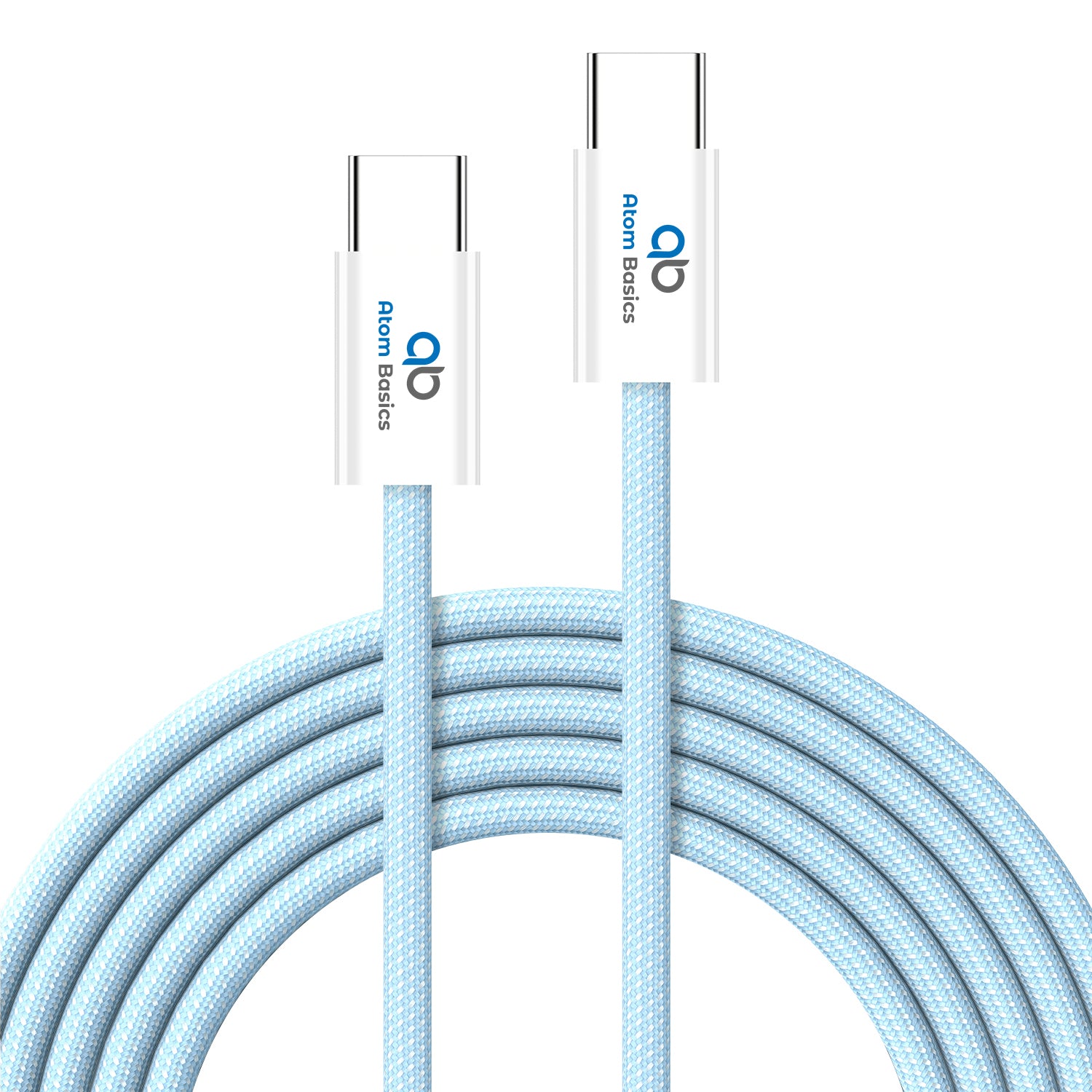 Atom Basics FlexWeave Type-C Charging Cable - Sky Blue