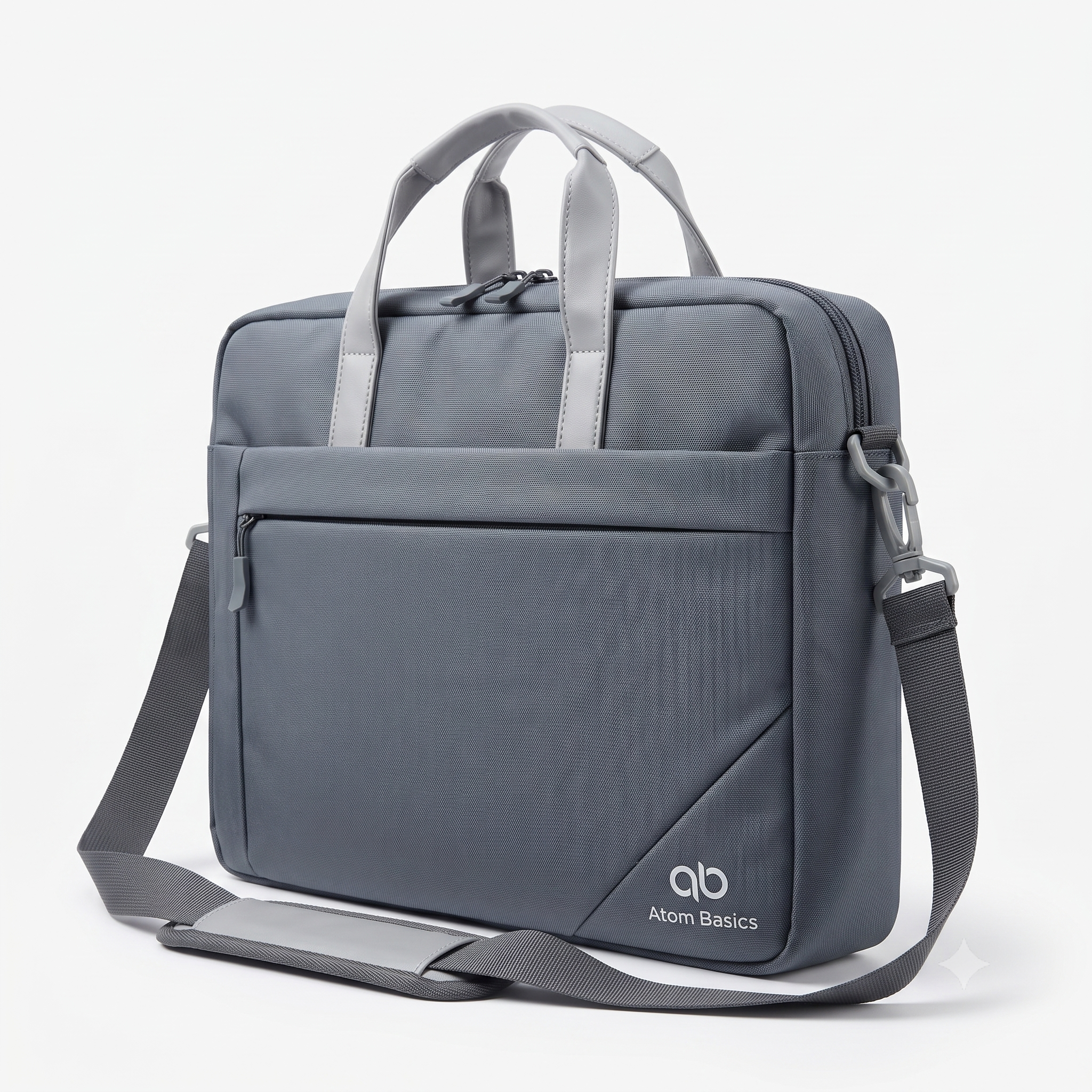 Atom Basics Multi-Compartment Laptop Messenger Tote – Grey