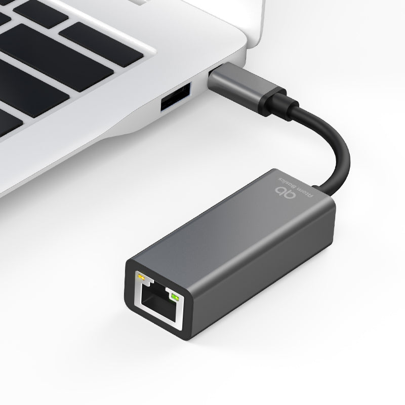 Atom Basics USB-C to RJ45 Gigabit Ethernet Adapter (Aluminium Body)
