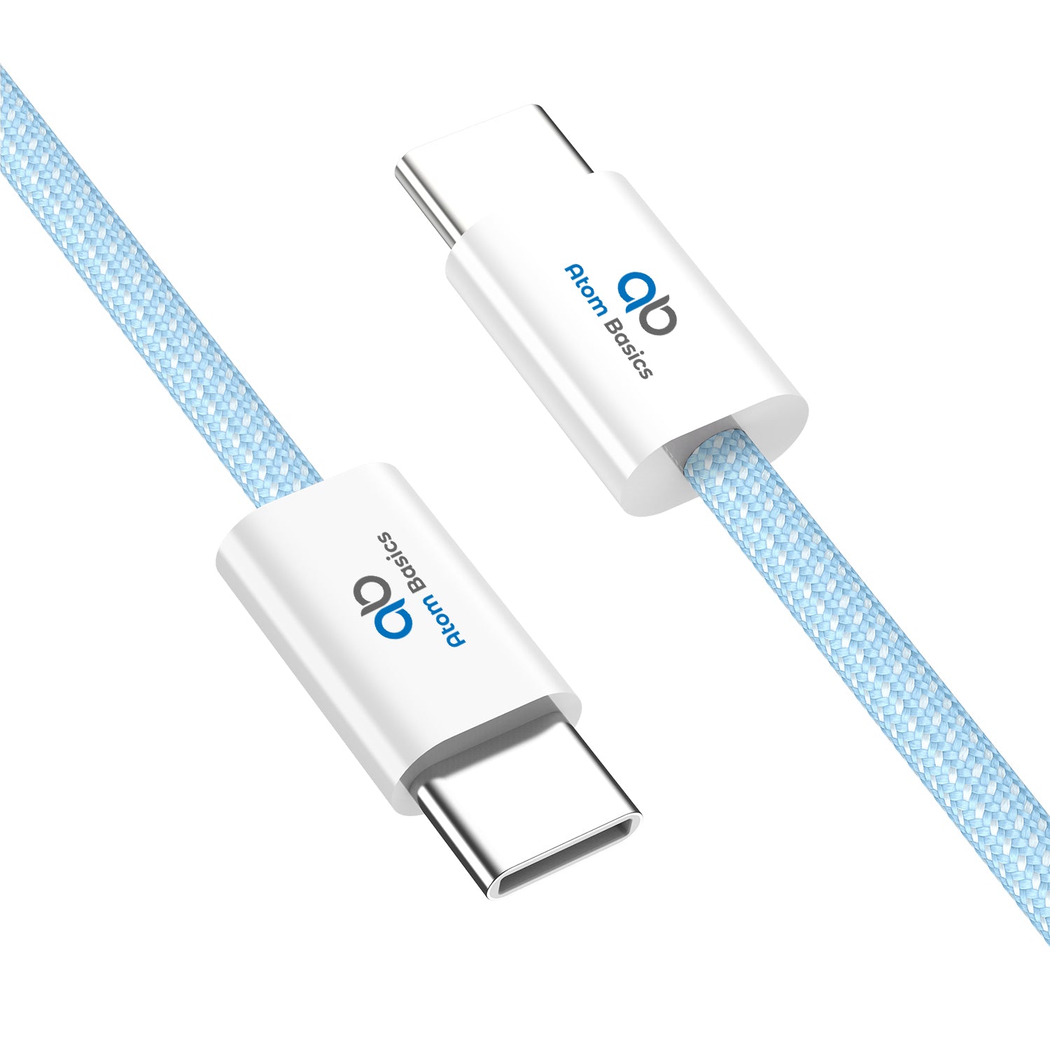 Atom Basics FlexWeave Type-C Charging Cable - Sky Blue