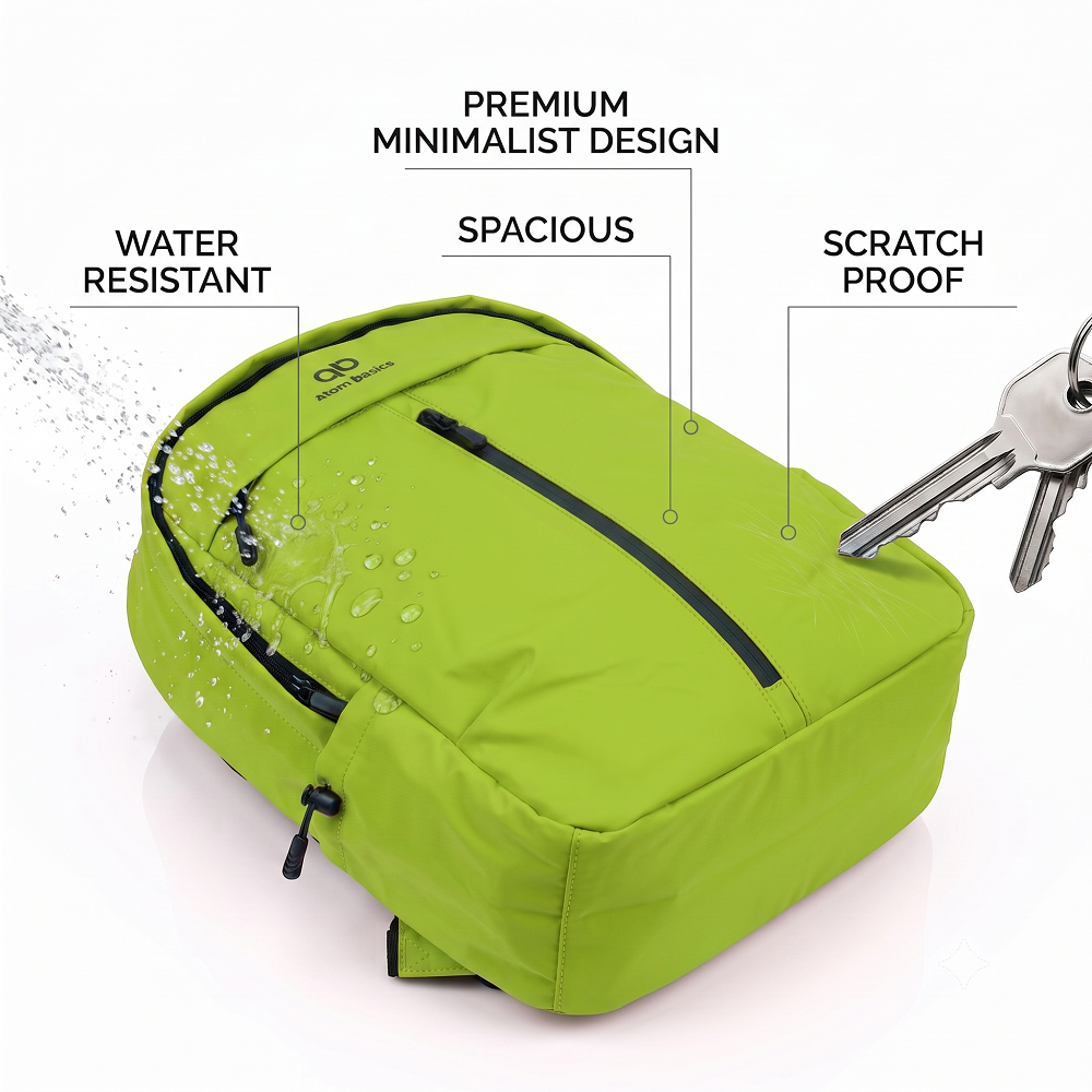 Atom Basics UrbanShield Everyday Laptop Backpack – Green