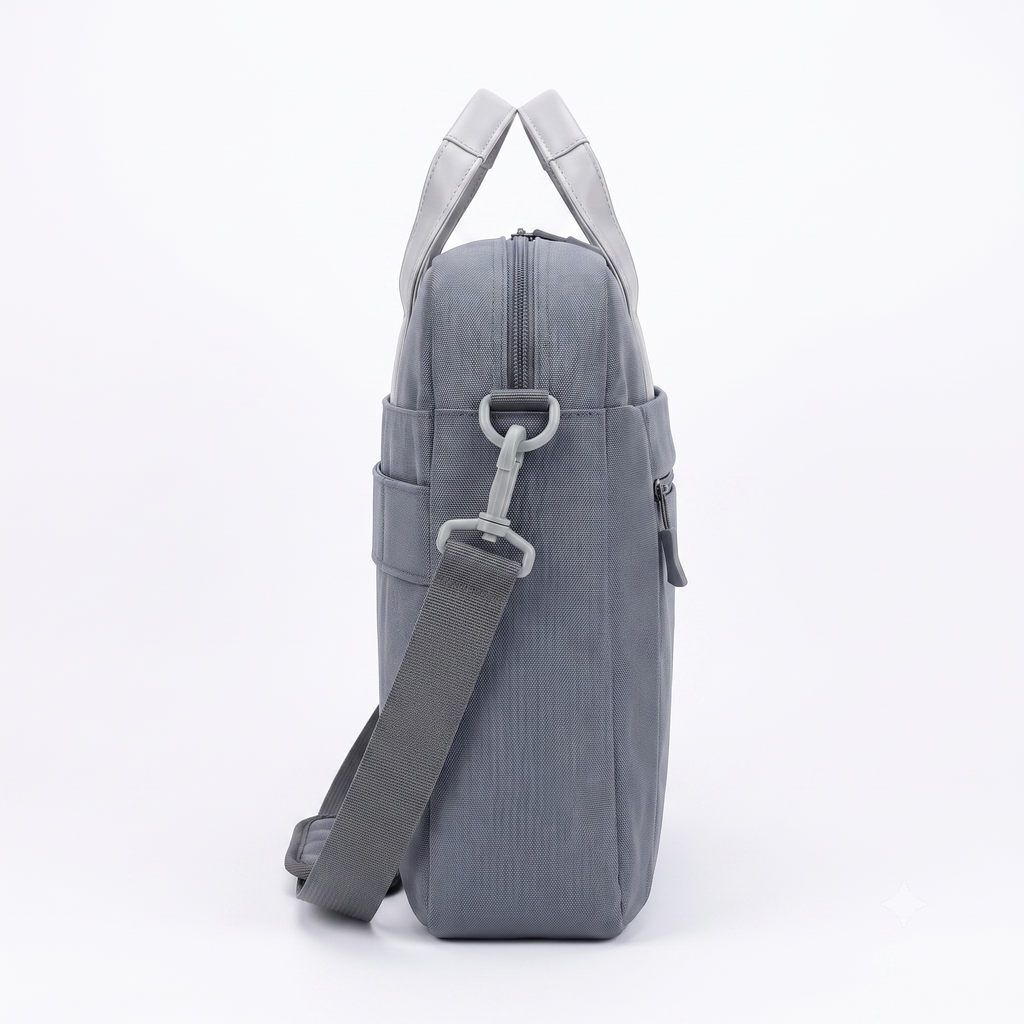 Atom Basics Multi-Compartment Laptop Messenger Tote – Grey