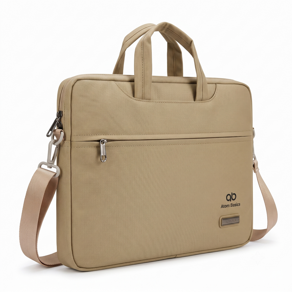 Atom Basics Executive Laptop Briefcase – Cream Beige