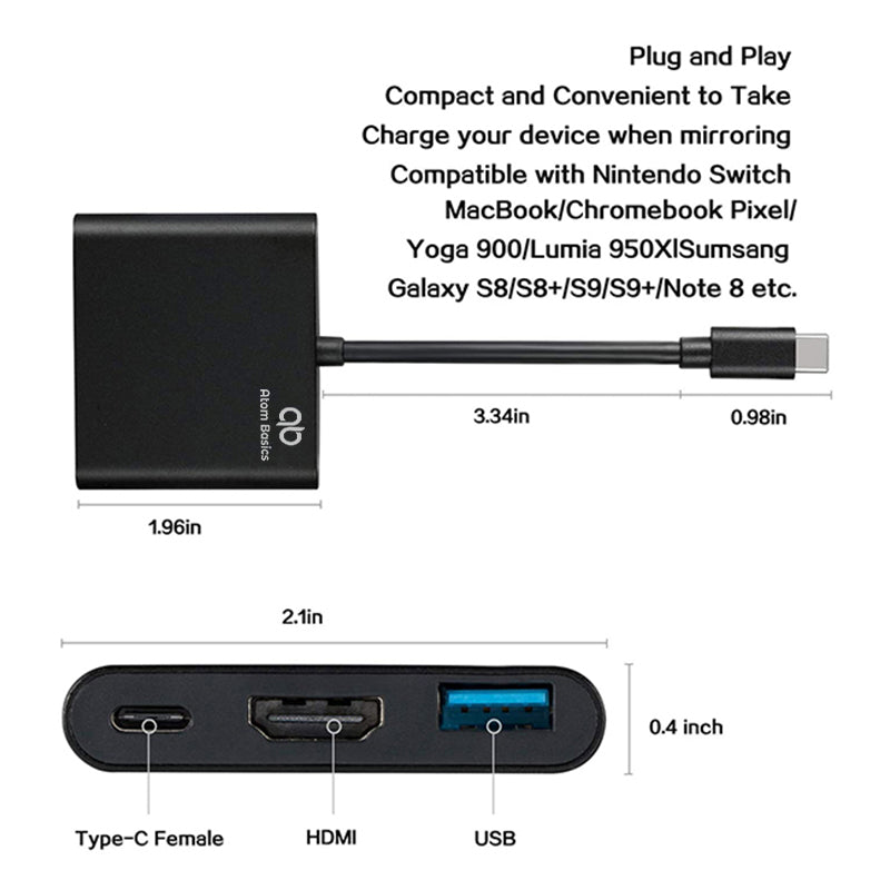 Atom Basics USB-C Multiport Adapter