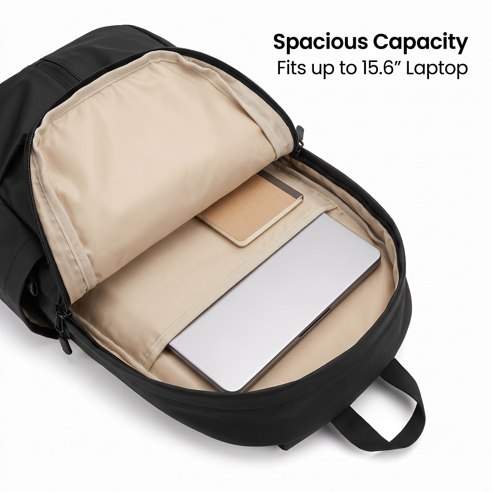 Atom Basics UrbanShield Everyday Laptop Backpack – Black