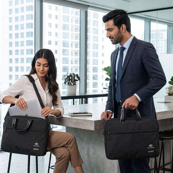 Atom Basics Executive Laptop Briefcase – Carbon Black