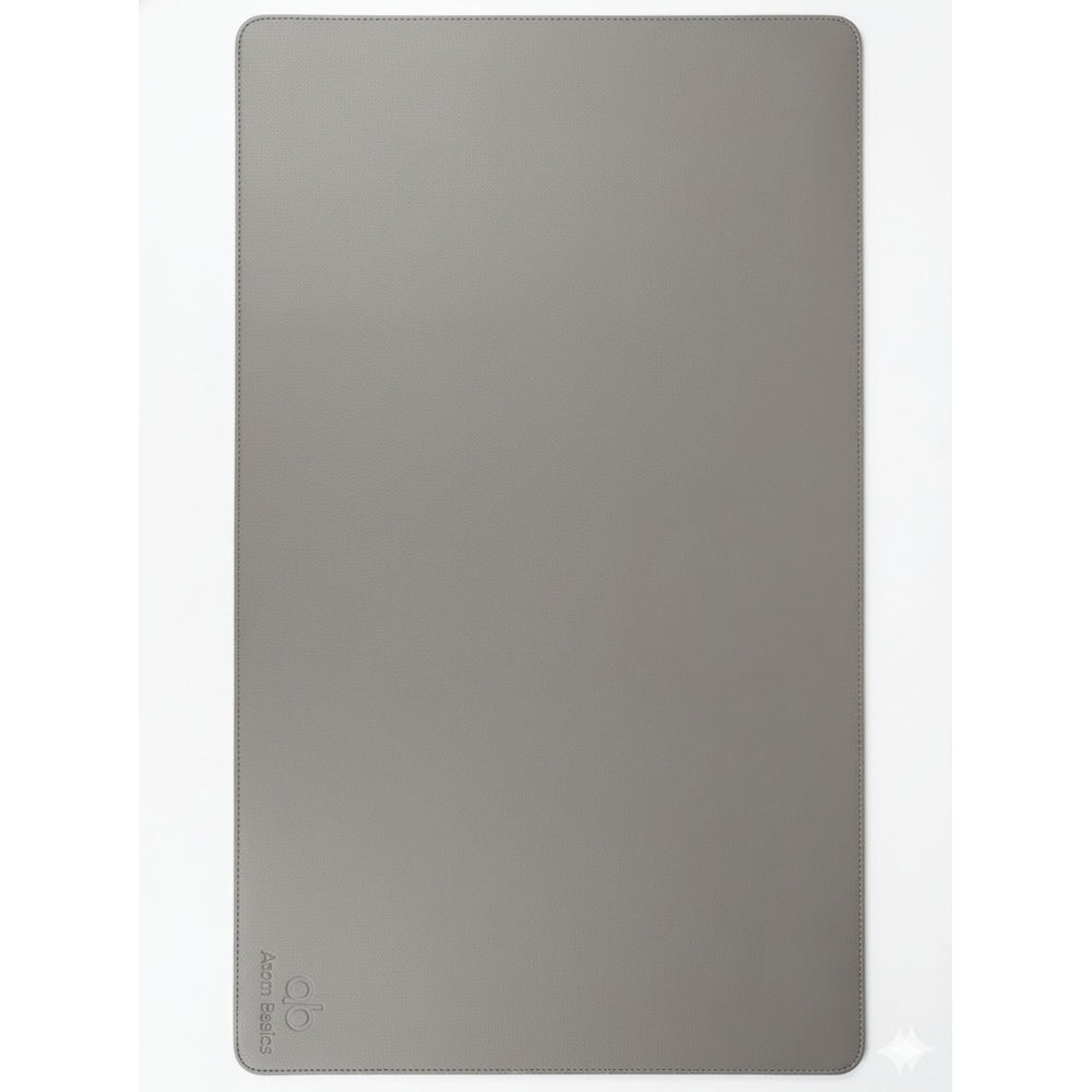 Atom Basics Premium Leather Desk Mat - Multi-functional Mouse Pad & Laptop Stand- Grey