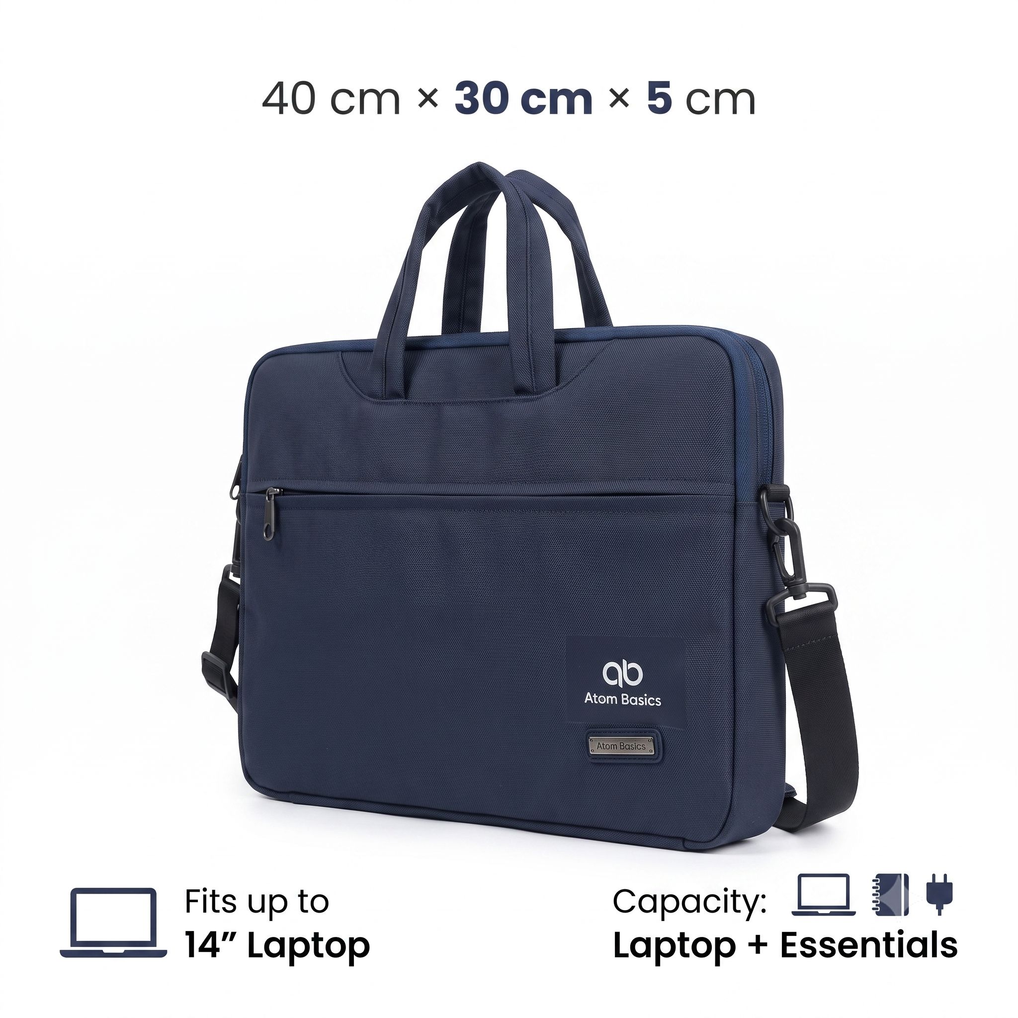 Atom Basics Executive Laptop Briefcase – Deep Blue