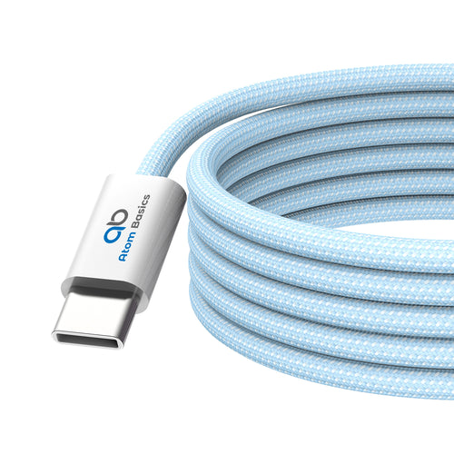 Atom Basics FlexWeave Type-C Charging Cable - Sky Blue