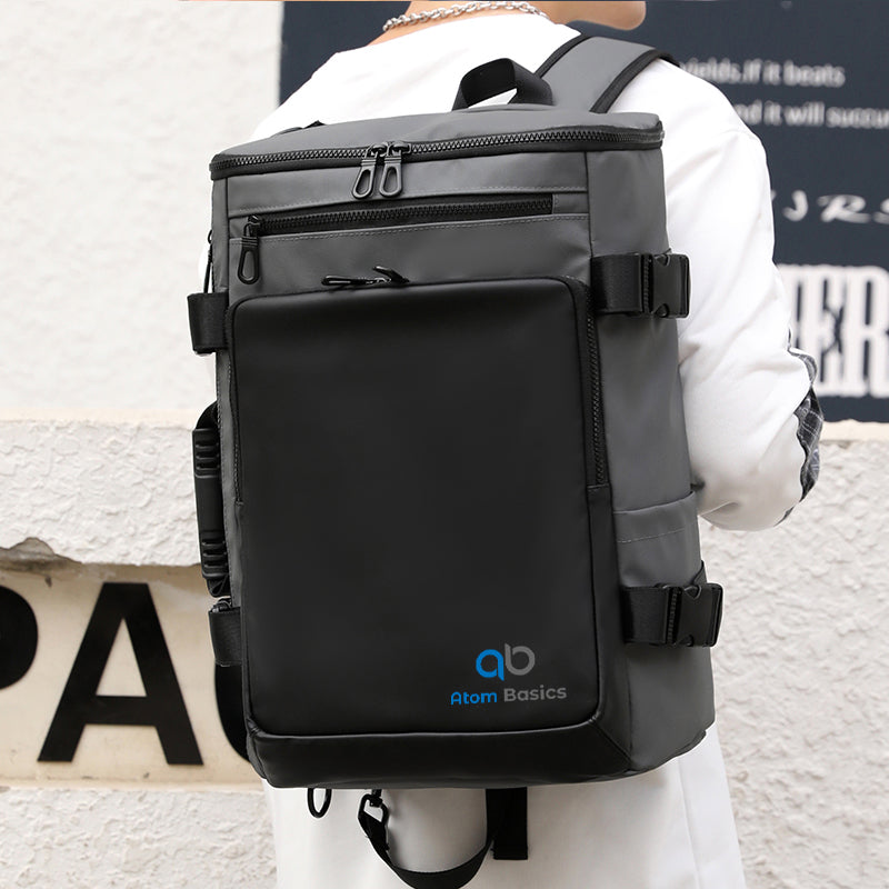 Atom Basics ProShield Utility Laptop Backpack - Black and Grey