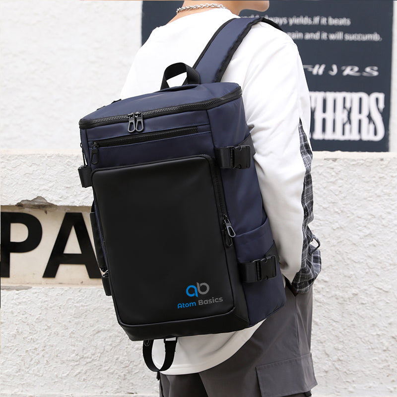 Atom Basics ProShield Utility Laptop Backpack - Black and Blue