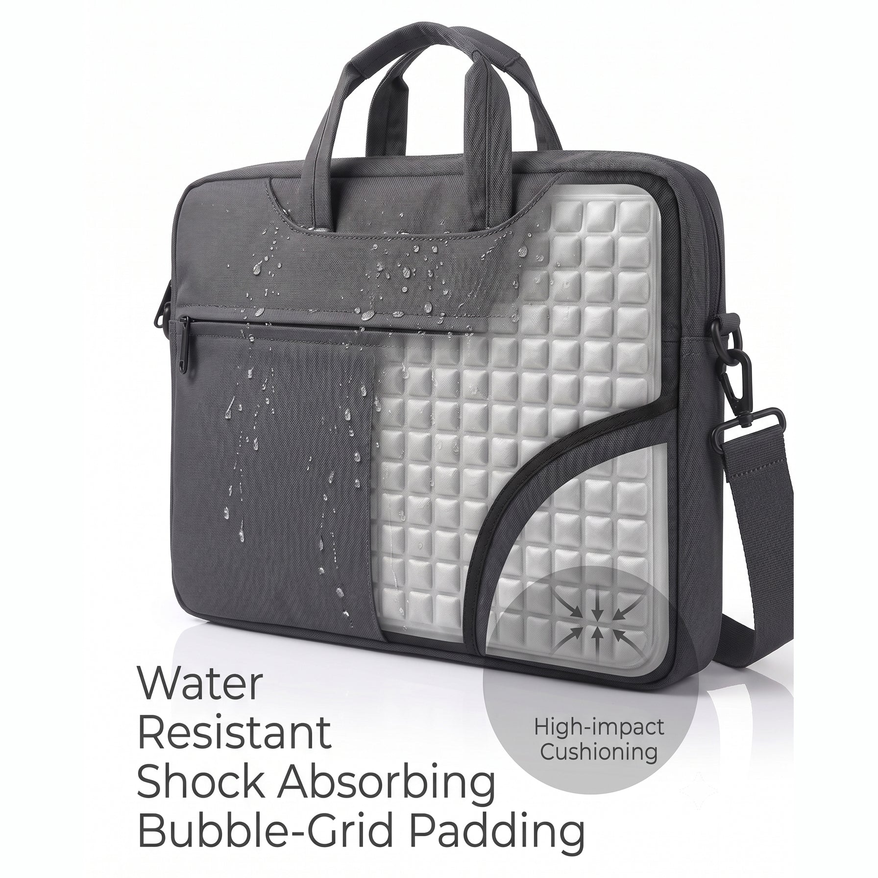 Atom Basics Executive Laptop Briefcase – Dark Grey