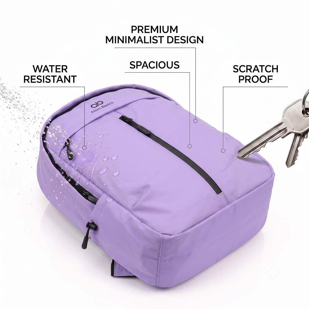 Atom Basics UrbanShield Everyday Laptop Backpack – Lavendar