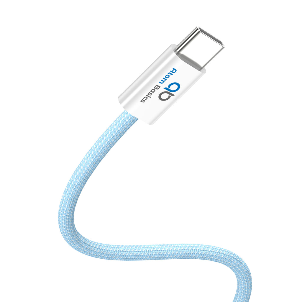 Atom Basics FlexWeave Type-C Charging Cable - Sky Blue