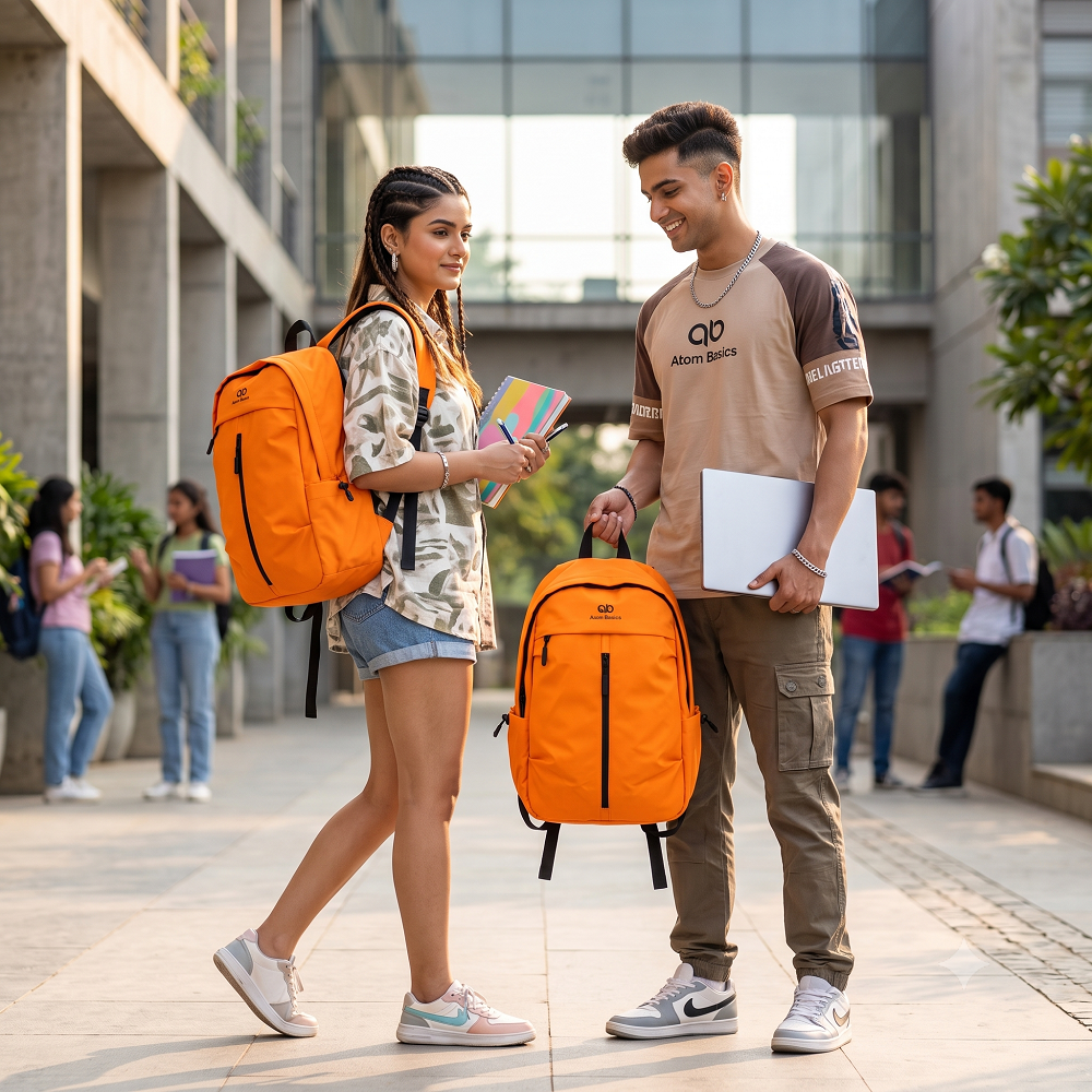 Atom Basics UrbanShield Everyday Laptop Backpack – Orange