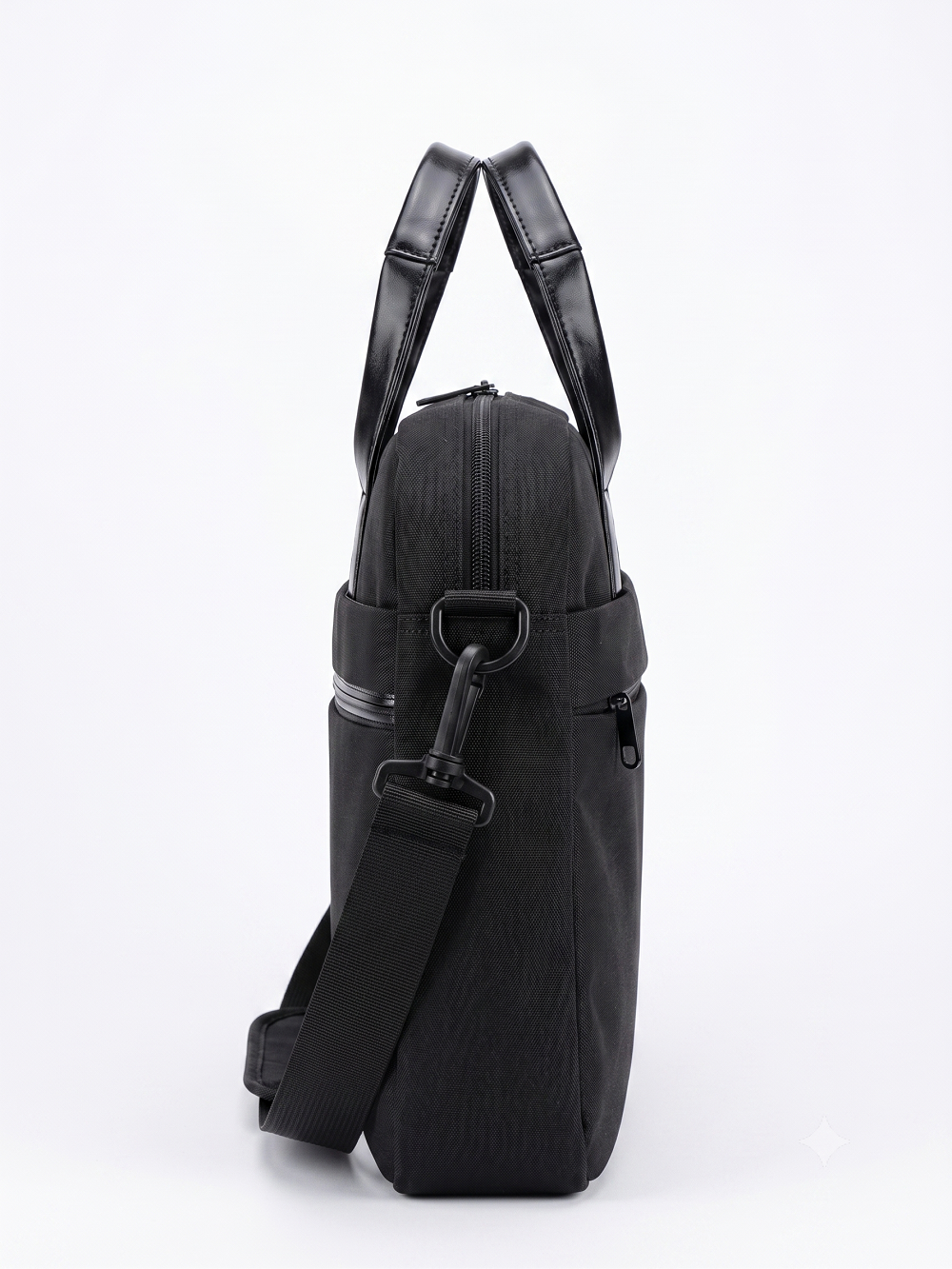 Atom Basics Multi-Compartment Laptop Messenger Tote – Black