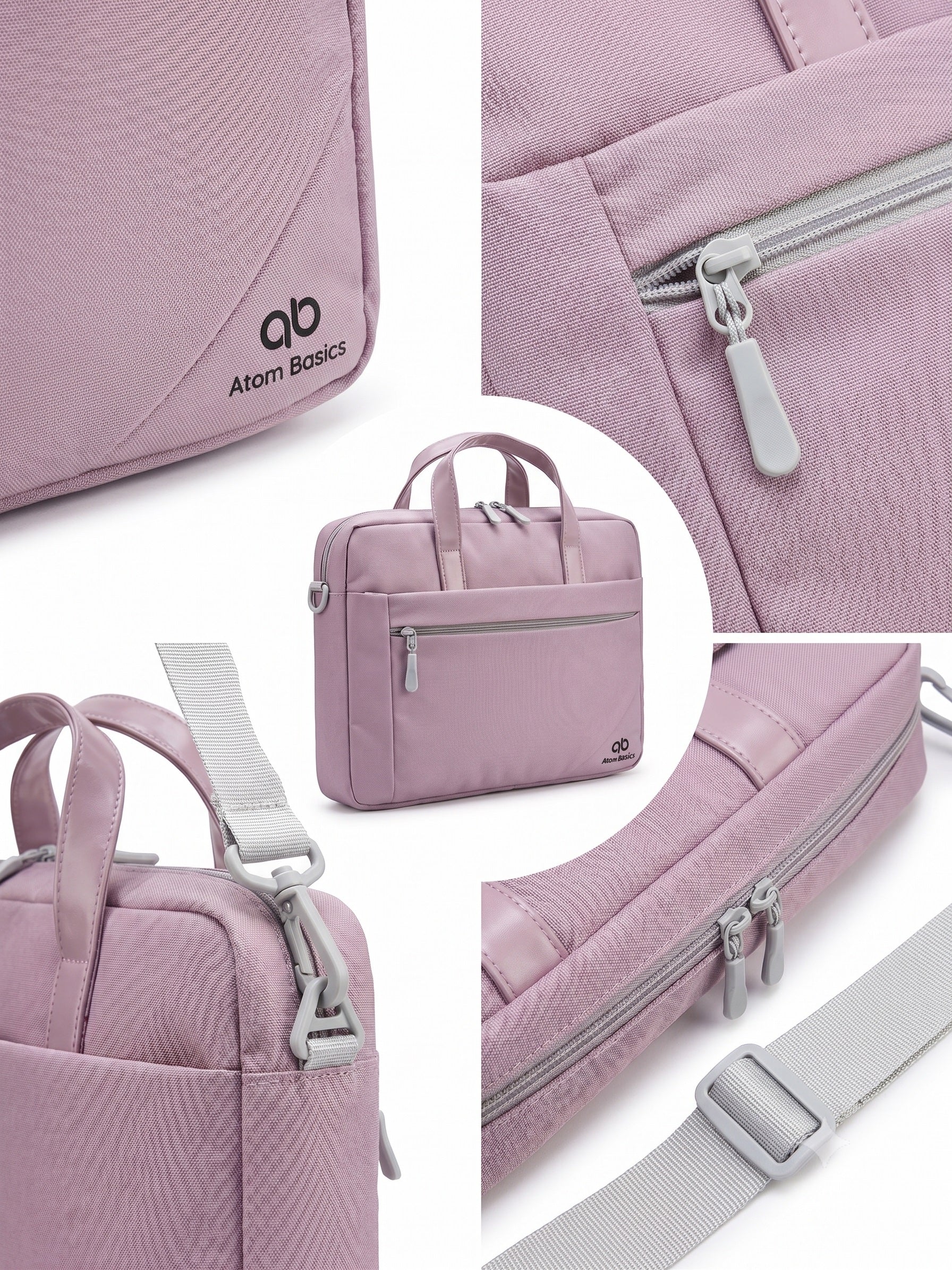 Atom Basics Multi-Compartment Laptop Messenger Tote – Lavendar