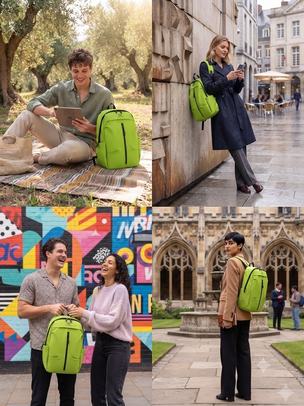 Atom Basics UrbanShield Everyday Laptop Backpack – Green