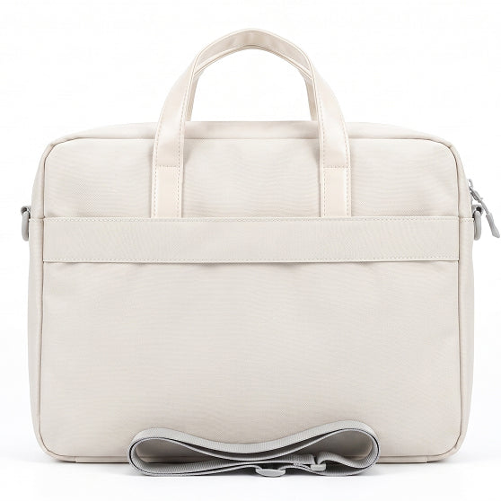Atom Basics Multi-Compartment Laptop Messenger Tote – Cream