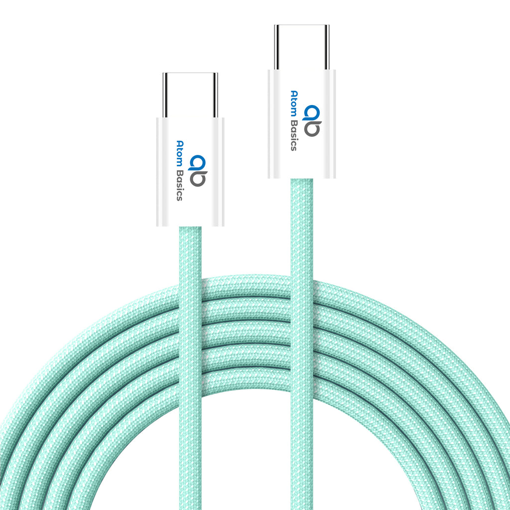 Atom Basics FlexWeave Type-C Charging Cable - Mint Green