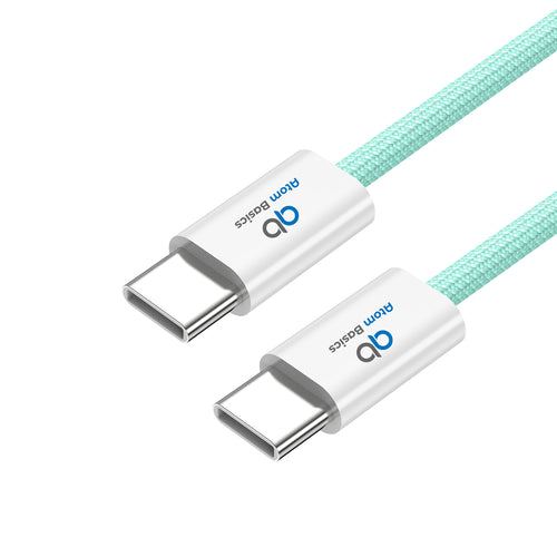 Atom Basics FlexWeave Type-C Charging Cable - Mint Green