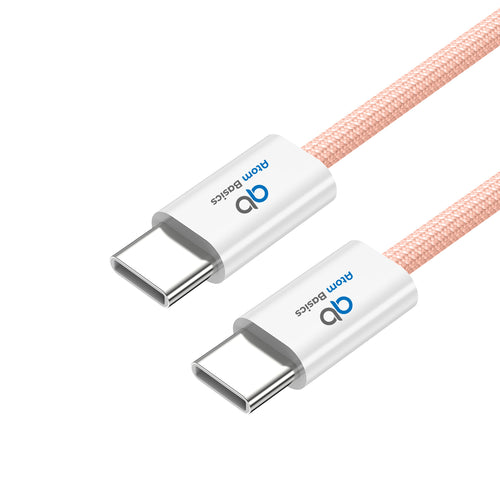Atom Basics FlexWeave Type-C Charging Cable - Peach Pink