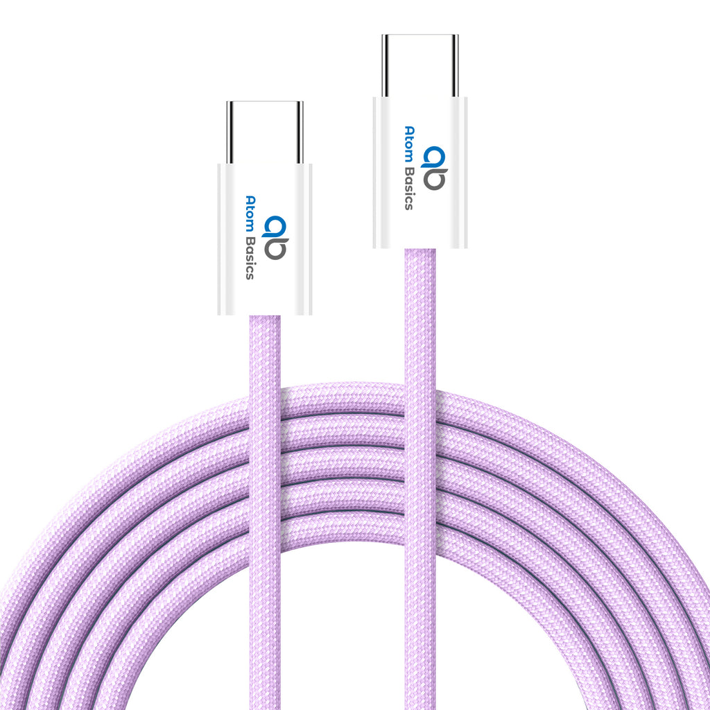 Atom Basics FlexWeave Type-C Charging Cable - Lavender Purple