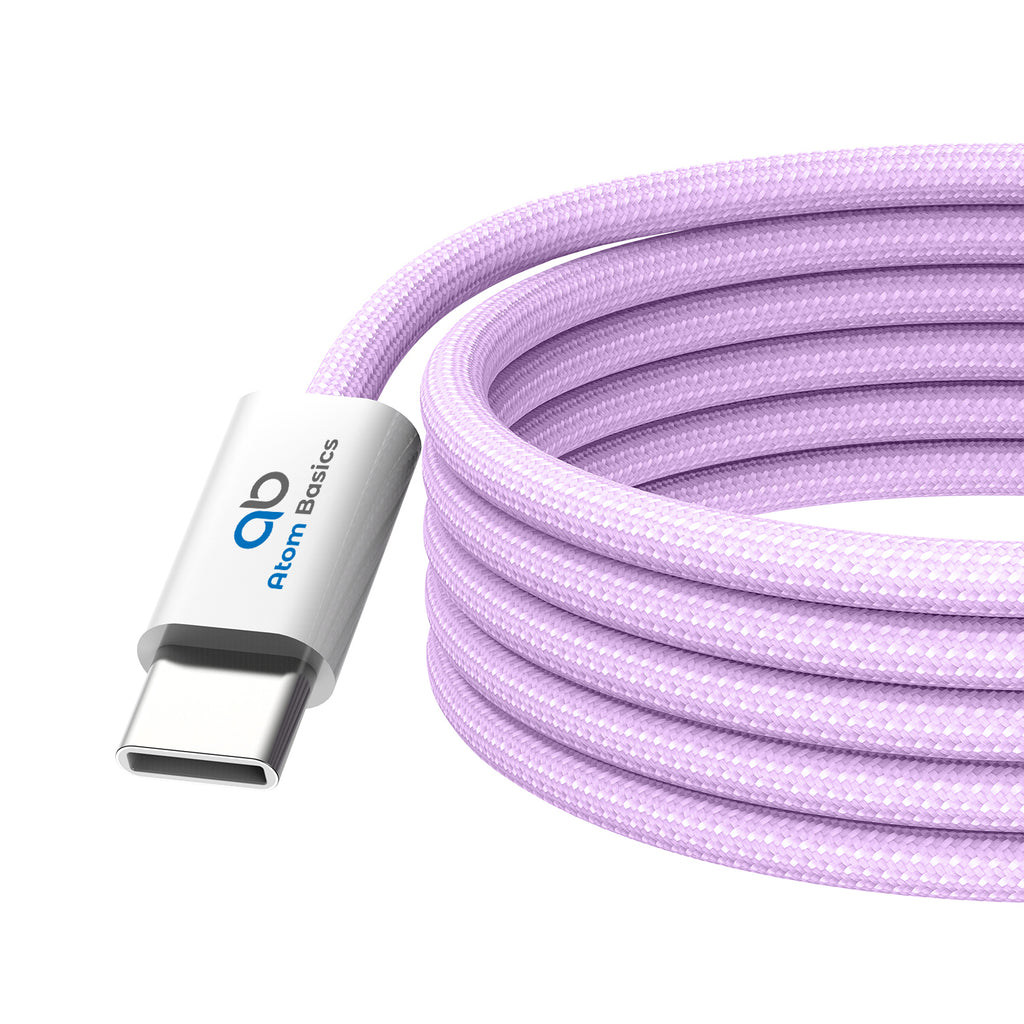 Atom Basics FlexWeave Type-C Charging Cable - Lavender Purple