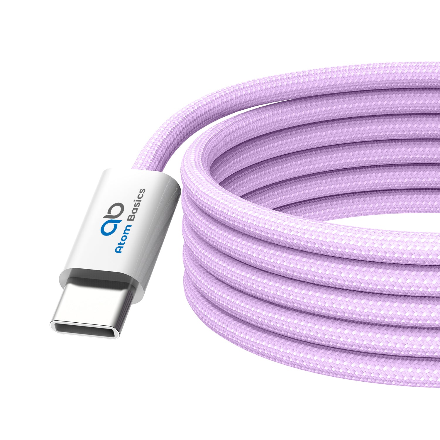 Atom Basics FlexWeave Type-C Charging Cable - Lavender Purple