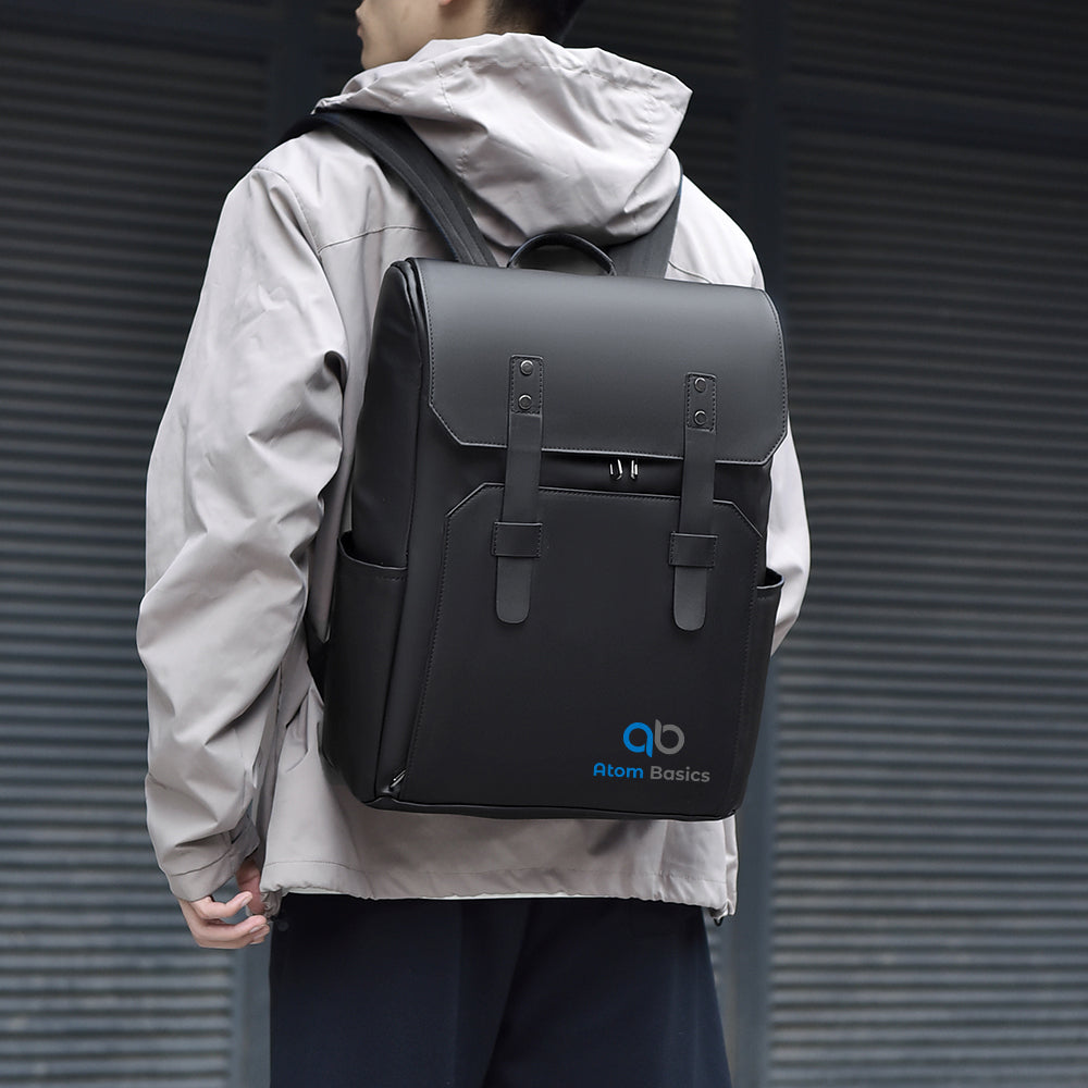 Atom Basics HeritageFlap Classic Backpack - Matte Black