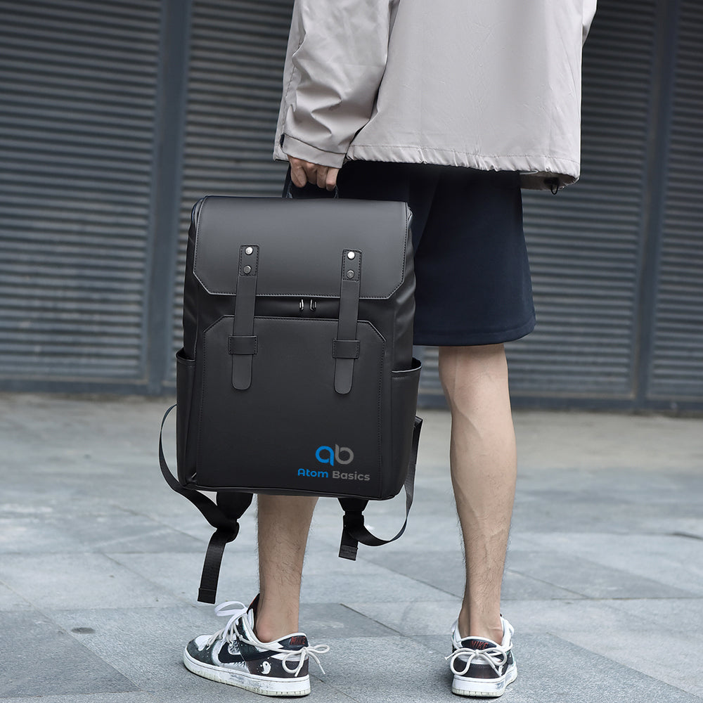 Atom Basics HeritageFlap Classic Backpack - Matte Black