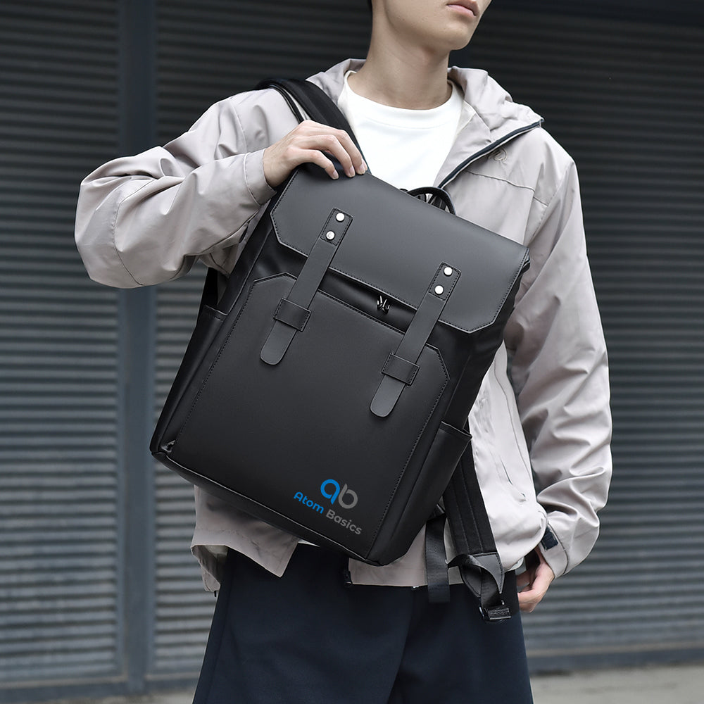Atom Basics HeritageFlap Classic Backpack - Matte Black
