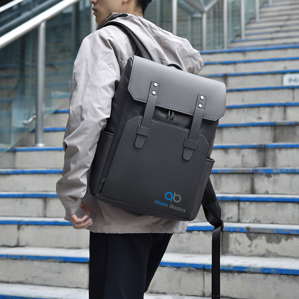 Atom Basics HeritageFlap Classic Backpack - Matte Black
