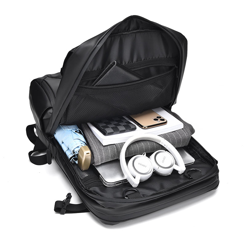 Atom Basics Black Backpack with Purple Strap