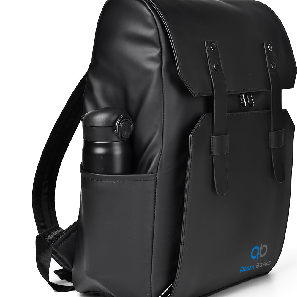 Atom Basics HeritageFlap Classic Backpack - Matte Black