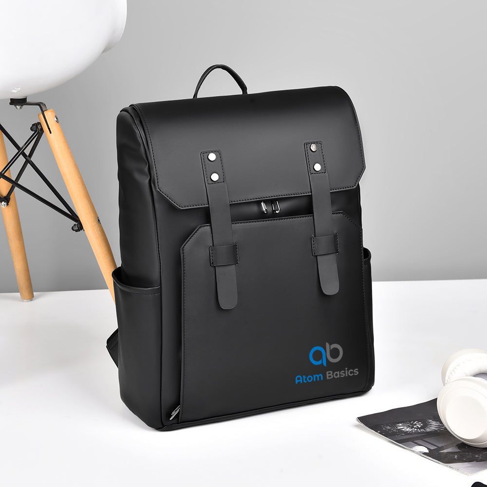 Atom Basics HeritageFlap Classic Backpack - Matte Black
