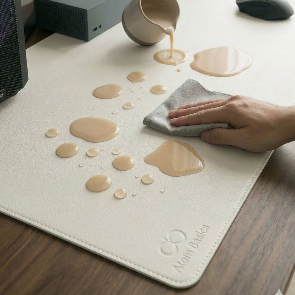 Atom Basics Premium Desk Mat – Dual Tone Executive Edition - White & Black