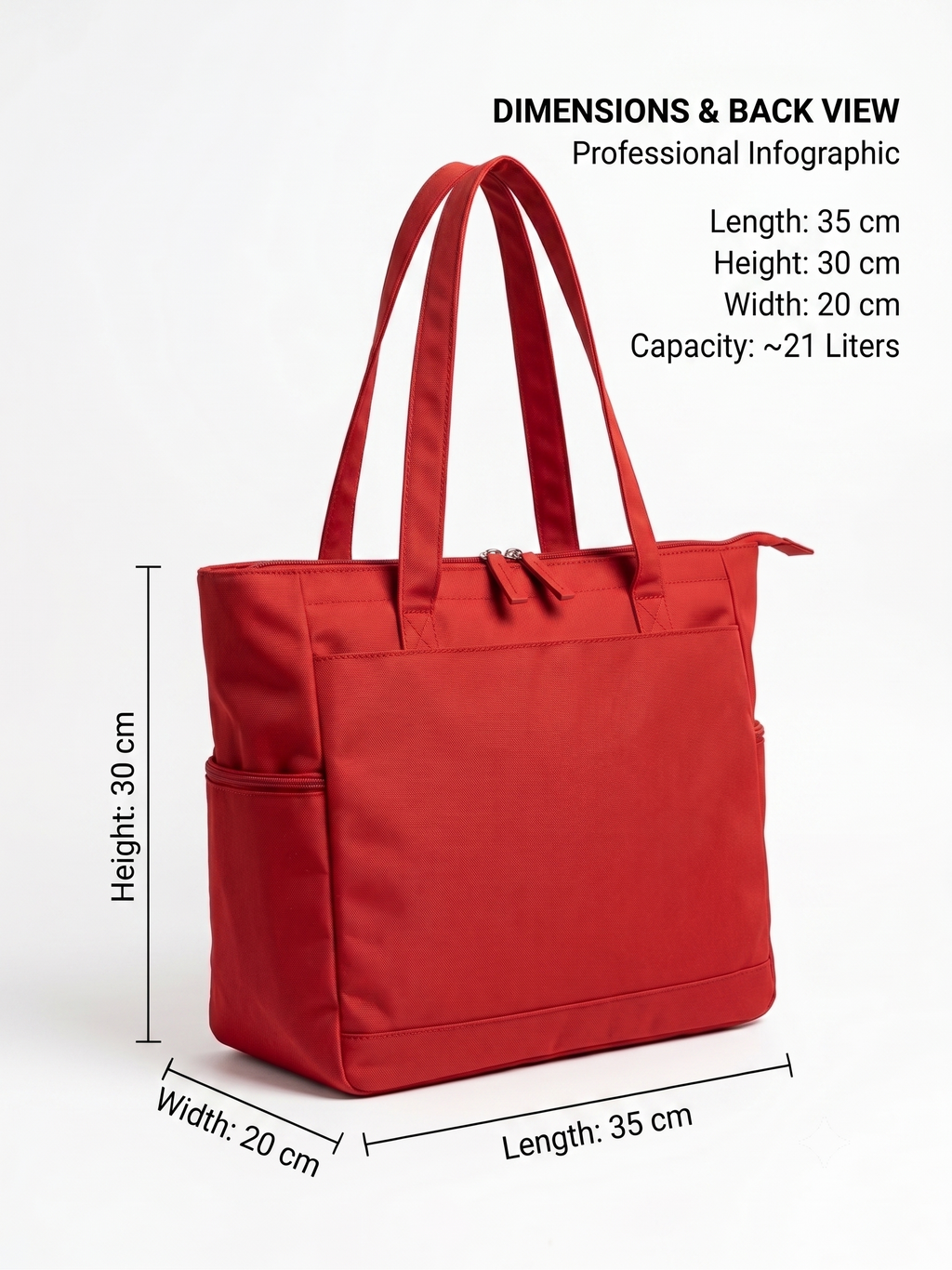 Atom Basics Everyday Utility Tote Bag – Red