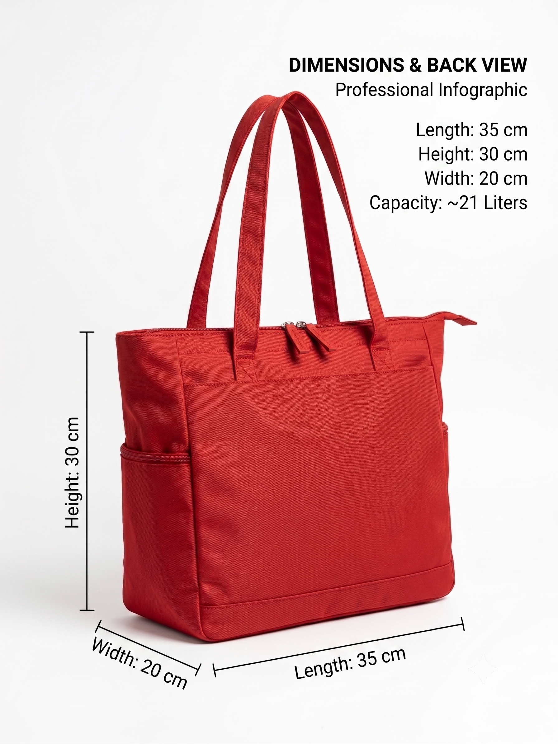 Atom Basics Everyday Utility Tote Bag – Red