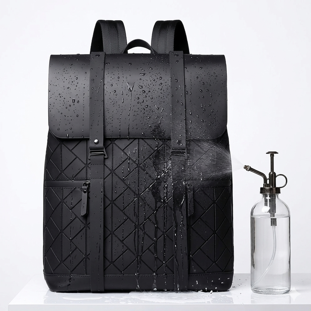 Atom Basics LuxeGrid Flap Backpack - Grey and Black Check