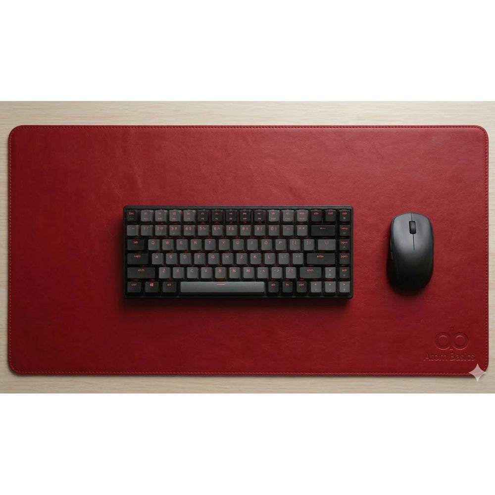 Atom Basics Premium Desk Mat – Dual Tone Executive Edition - Red & Black