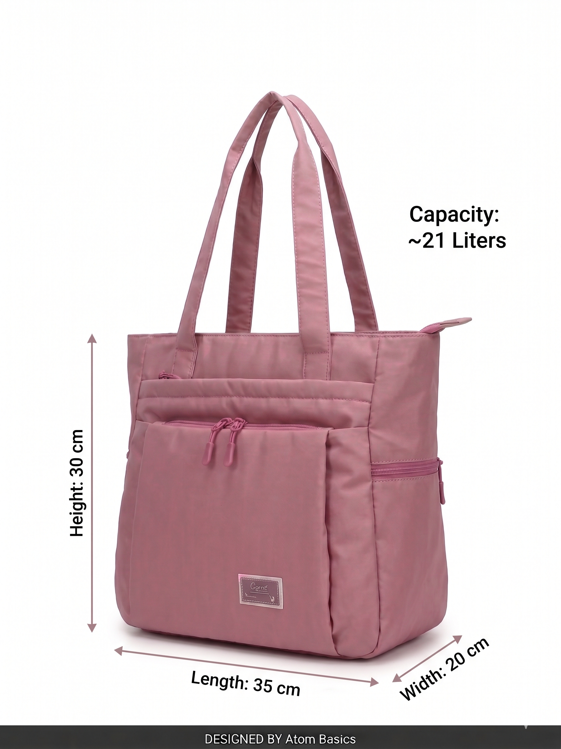 Atom Basics Everyday Utility Tote Bag – Blush Pink