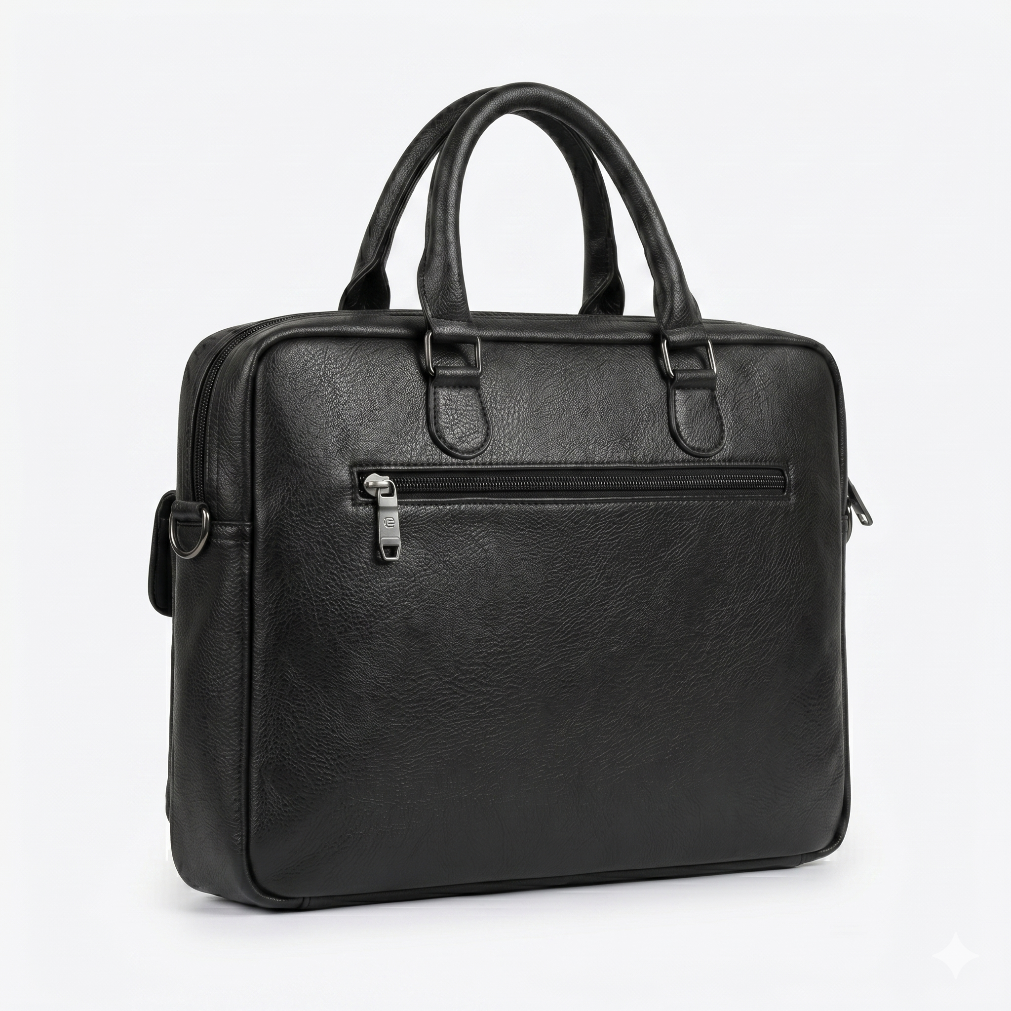 Expert Executive Leather Laptop Briefcase with Dual Front Pockets – Black