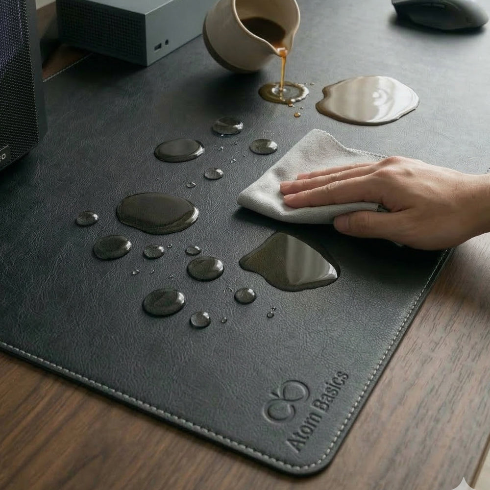 Atom Basics Premium Desk Mat – Dual Tone Executive Edition - White & Black